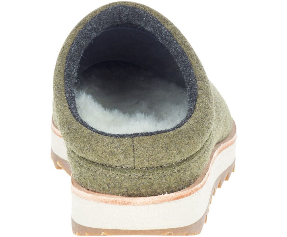 Merrell Barefoot Sko Herre - Juno Clog Wool - Olivengrøn - UZD649382